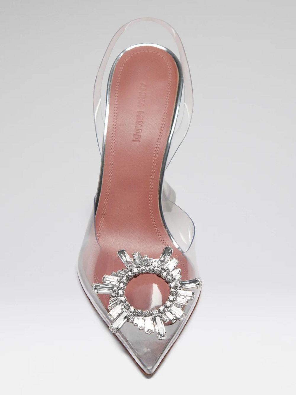 Amina Muaddi Begum Glass Sling 95 Transparent PVC Heel